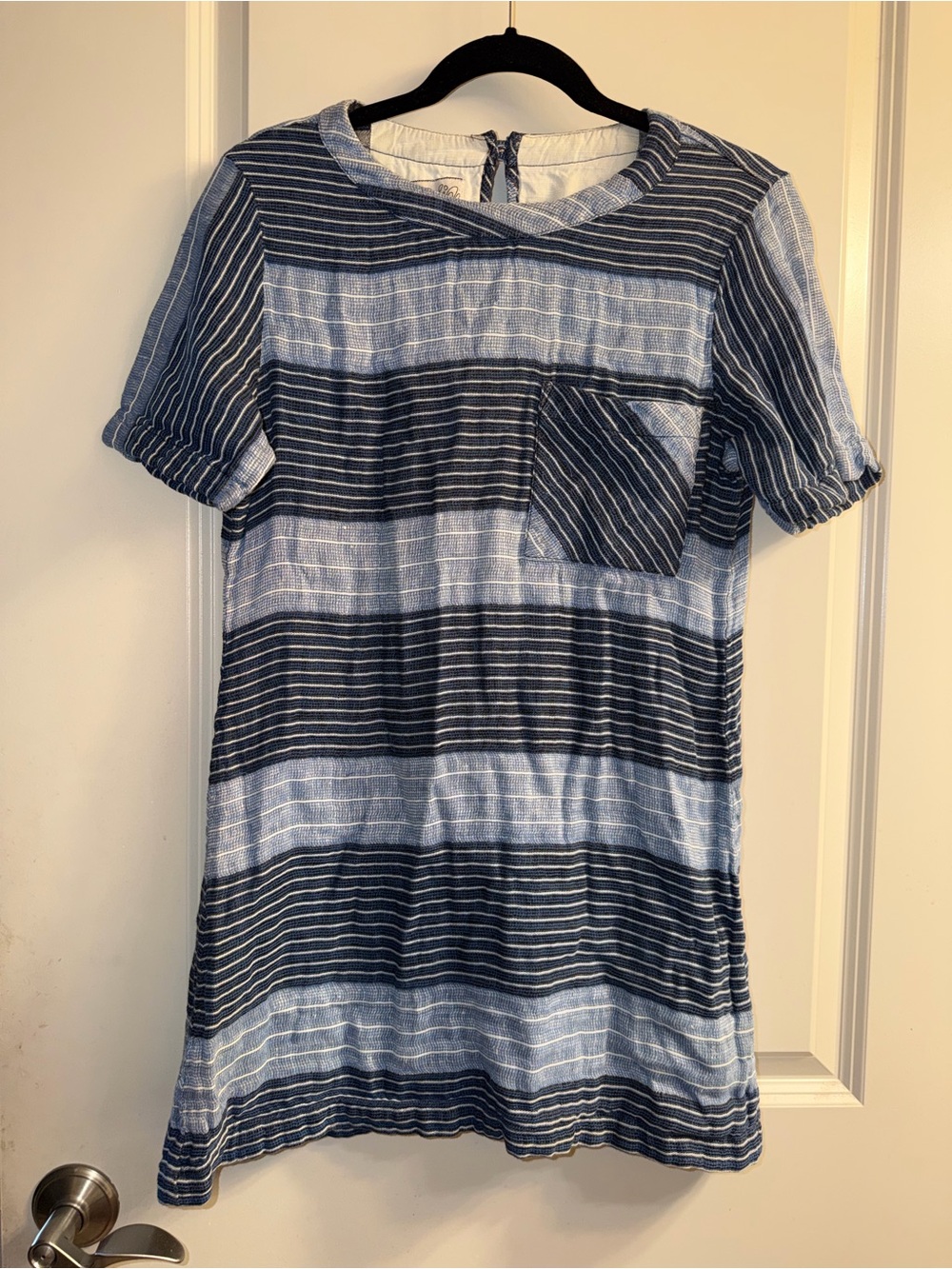 Ace & Jig Blue and Navy Striped Short Sleeve Tunic
